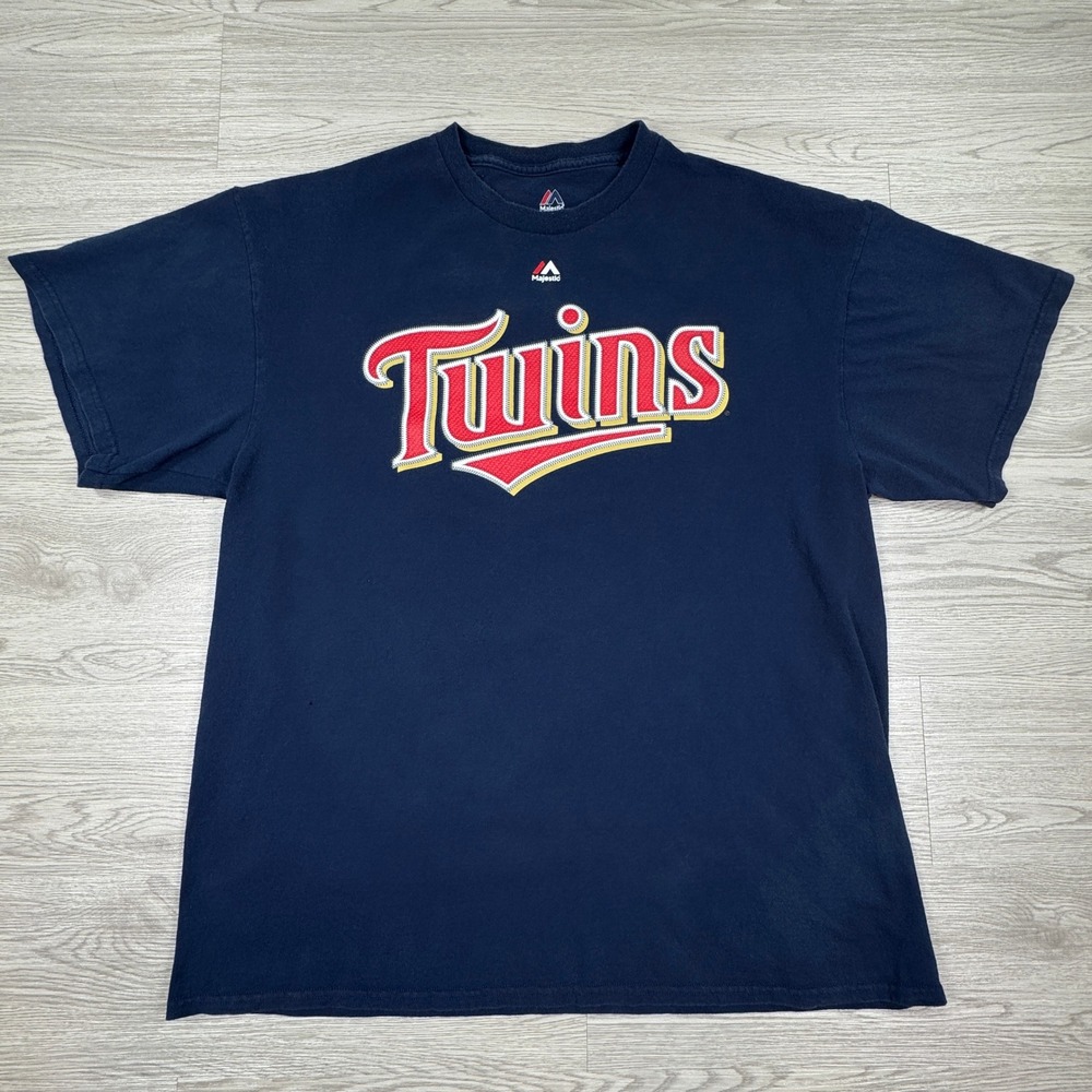 Majestic Mens T Shirt Minnesota Twins Miguel Sano 22 Navy Blue‎ XL MLB Baseball